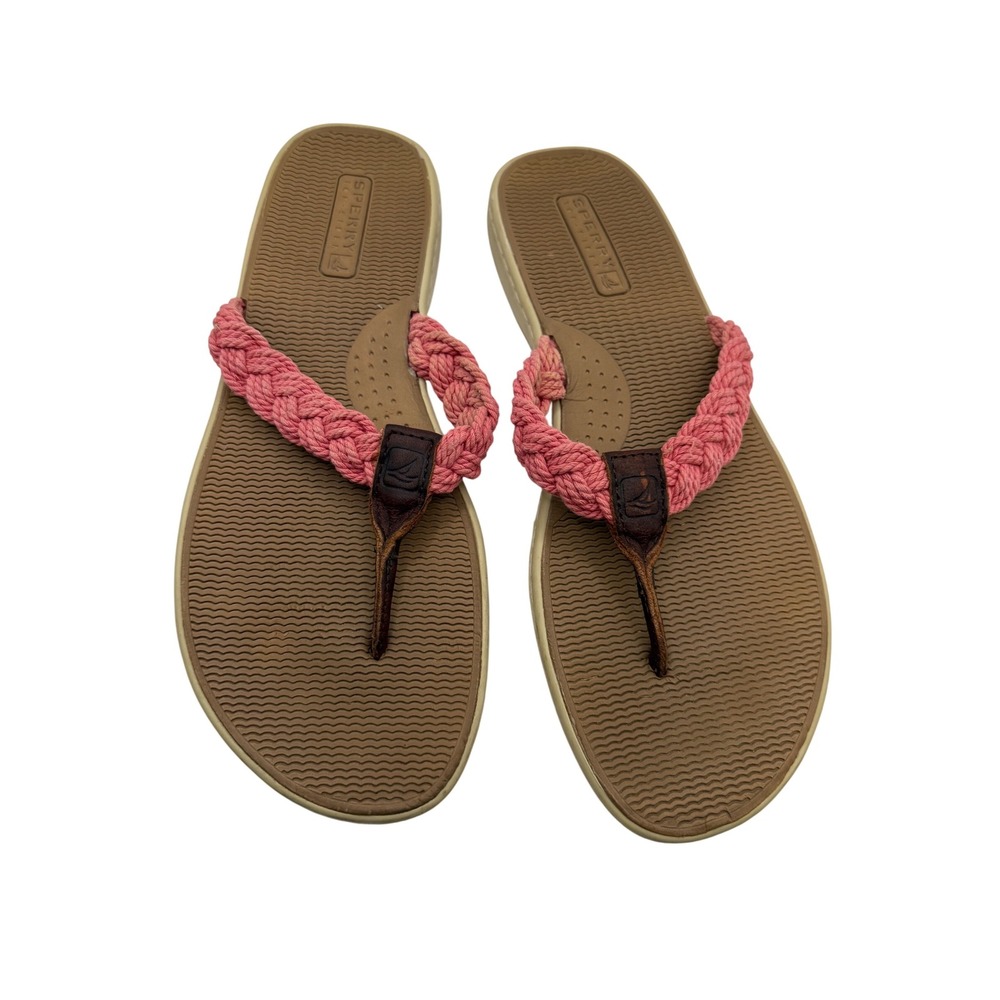Sperry Flip‎ Flops Women's Size 8M Pink Braided Thong Sandals Casual